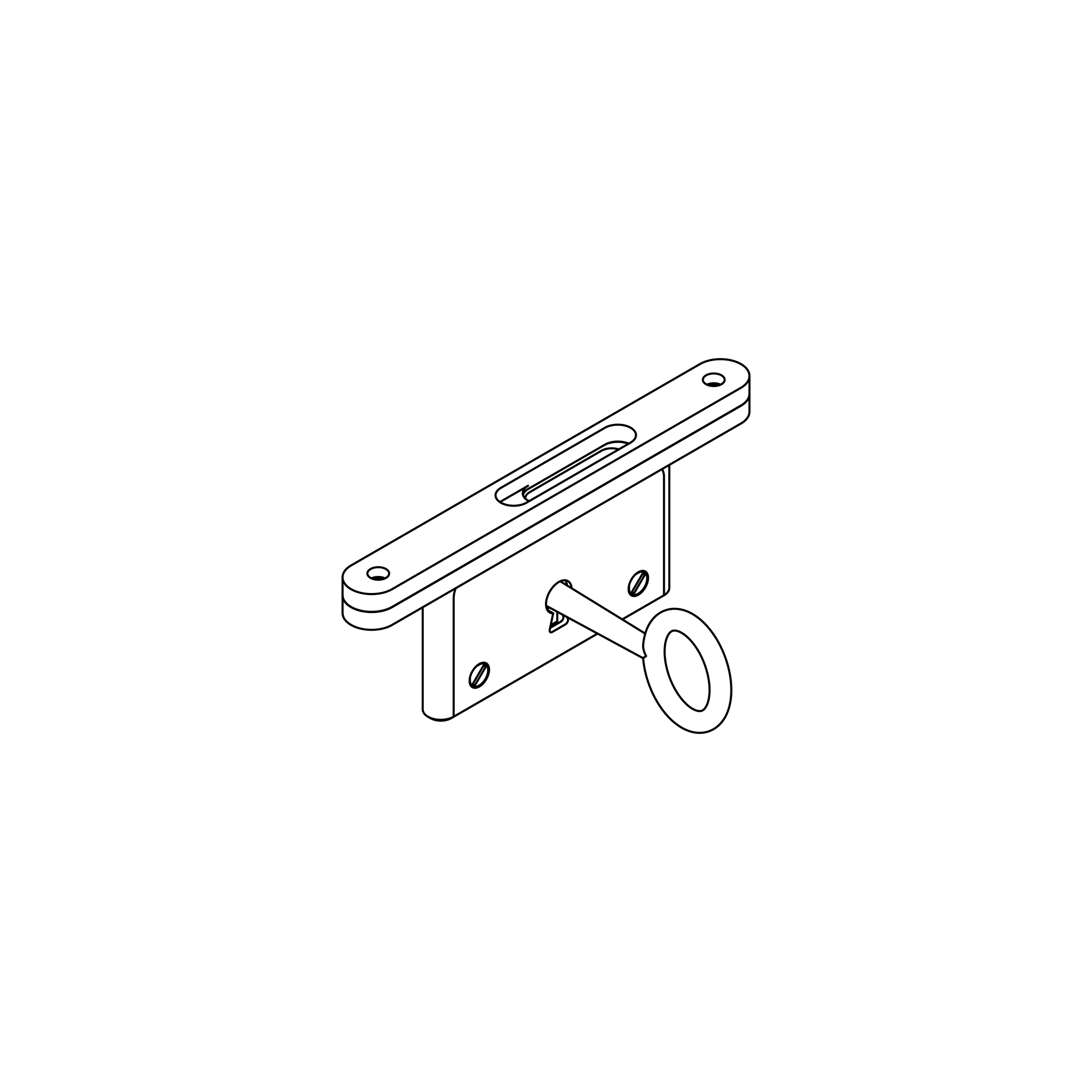 Fine Box Hardware - Neat Elite Lock 76mm W x 39.5mm H x 8mm T