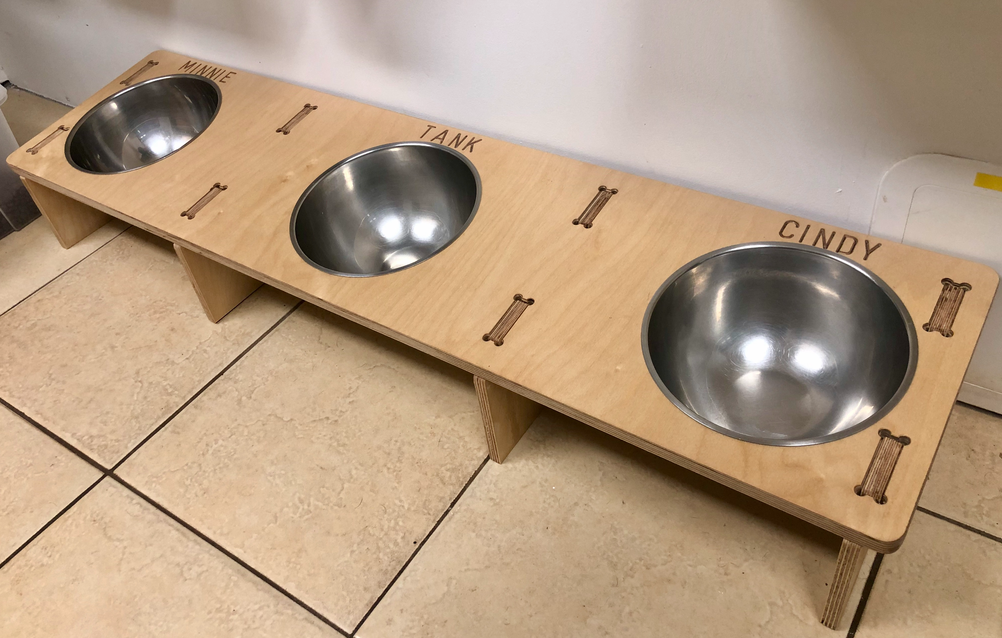 Angled Dog Bowl x 3 Created by julianmudge — My first go at design and