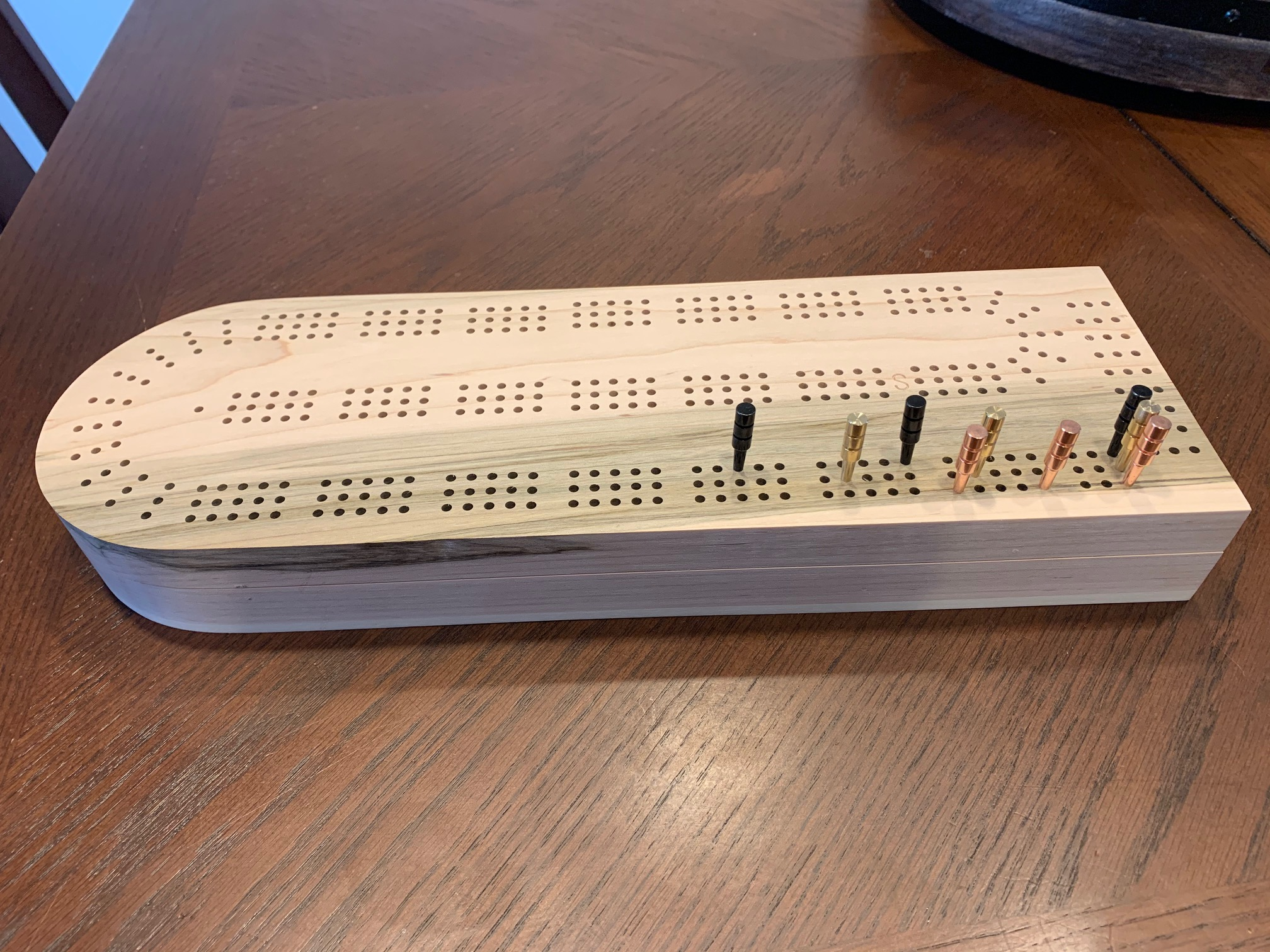 Cribbage Board Created by Sam_Bollman — 3 player cribbage board with
