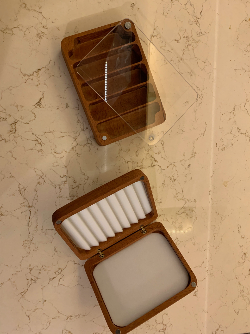 Flies boxes for fly fishing Created by Eduard  Boxes for flies. Wood,  acrylic.