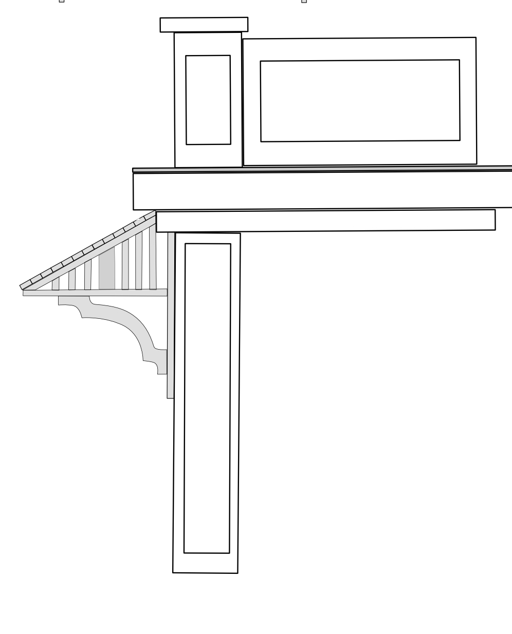 Brace for overhang roof Created by Woodshaper — A graceful heavy duty brace