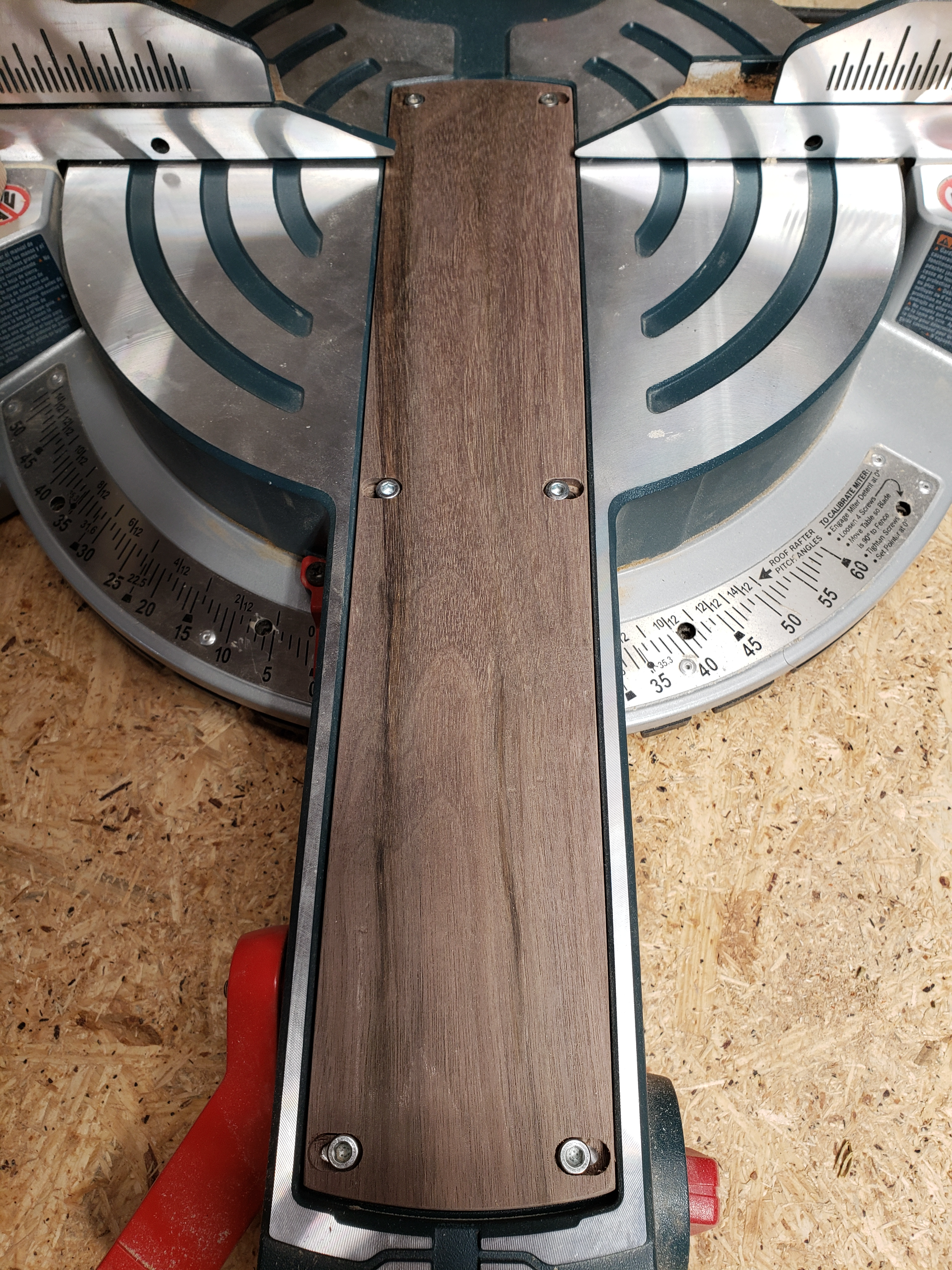 12" Bosch miter saw zero clearance insert Created by Chris142 — It would be a good idea to cut a